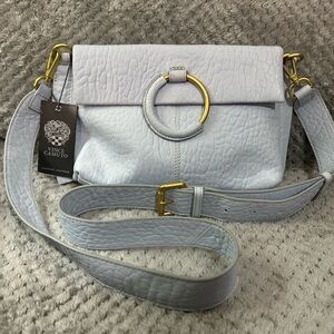 Vince Camuto Livee Light Blue Crossbody Bag with Gold Accents. NWT